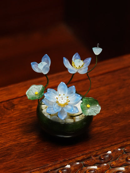 Glazed Petal Ceramic Flower Pot Ornaments