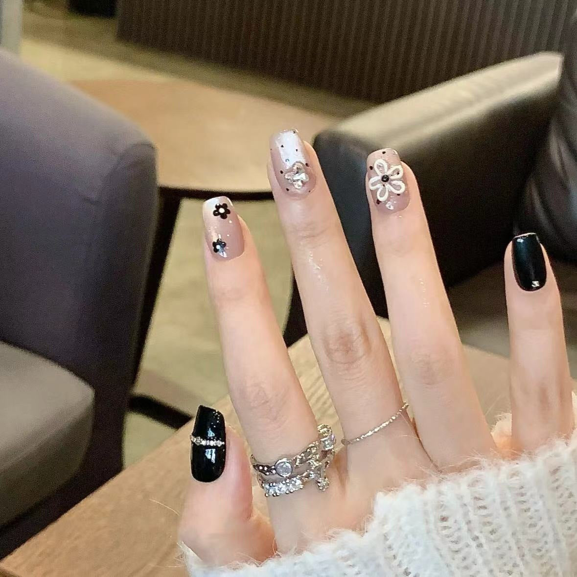 Glitter Nail Art Patches with Butterfly Design