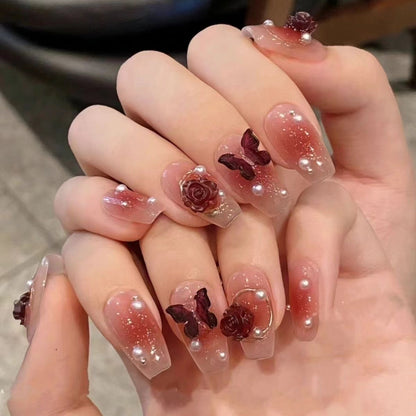 Glitter Nail Art Patches with Butterfly Design