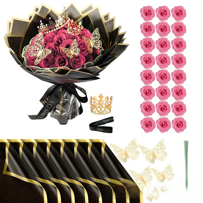 Glitter Rose Scented Soap Flower Butterfly Crown Material