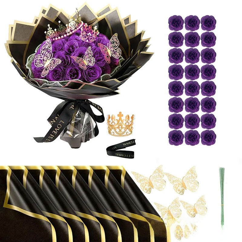 Glitter Rose Scented Soap Flower Butterfly Crown Material