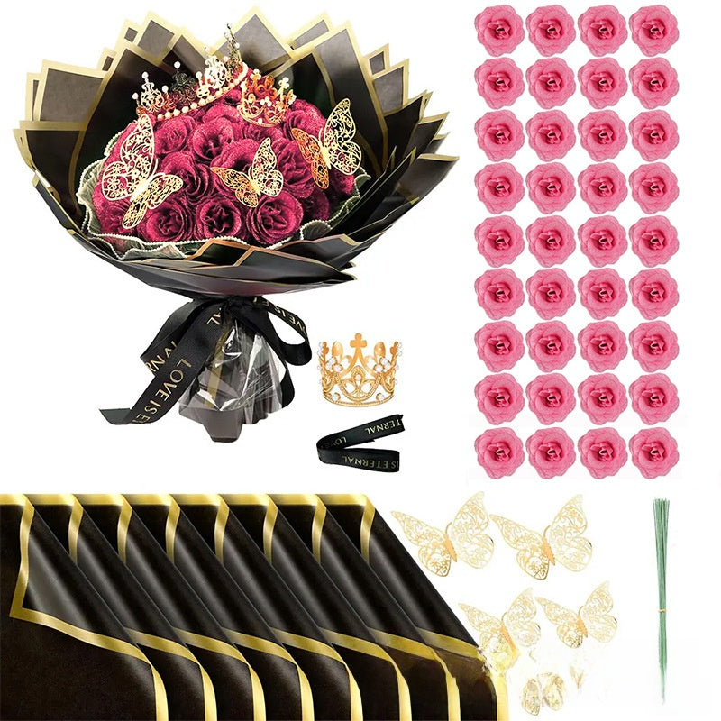 Glitter Rose Scented Soap Flower Butterfly Crown Material