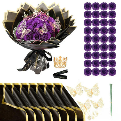 Glitter Rose Scented Soap Flower Butterfly Crown Material