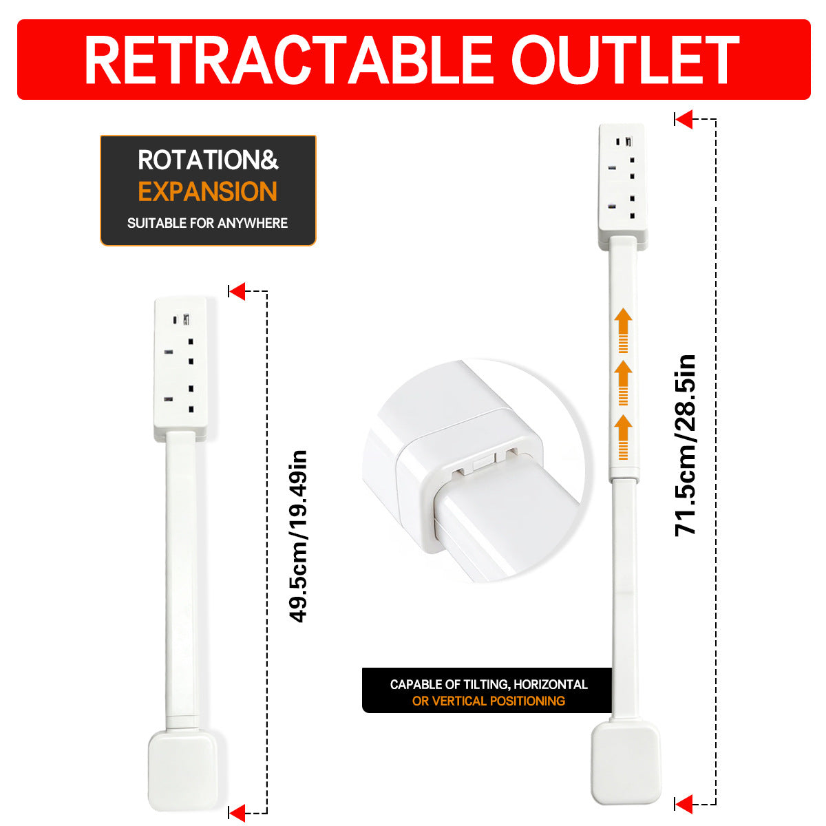 Global Best-Selling Retractable and Extendable Uk Standard USB Socket Multi-Socket Extension Adapter with Wireless Function