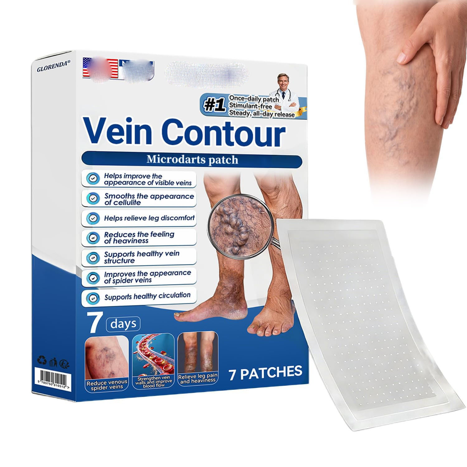 Glorenda Vein Contour Microdarts Leg Patch
