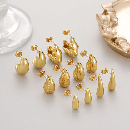 Glossy Irregular Drop Earrings
