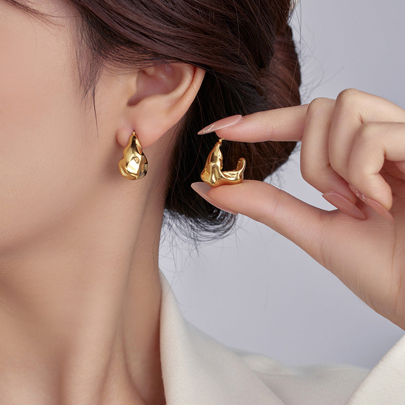 Glossy Irregular Drop Earrings