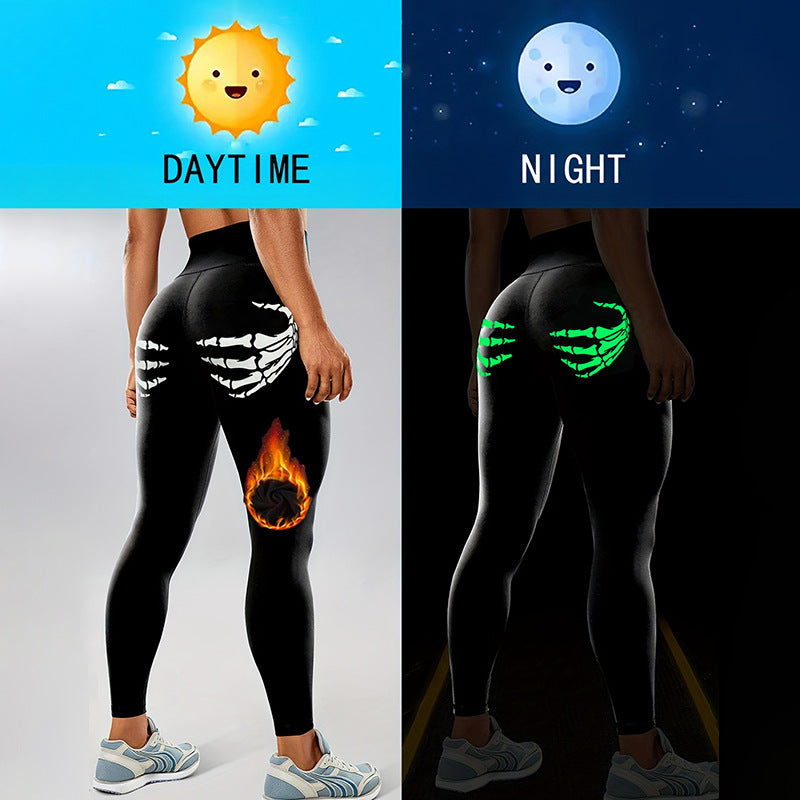 Glow-in-Dark High-Waisted Fitness Yoga Pants