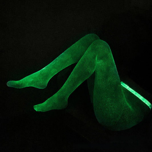 Glow-in-the-Dark Fishnet Bodysuit and Stockings