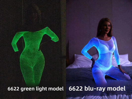 Glow-in-the-Dark Fishnet Bodysuit and Stockings