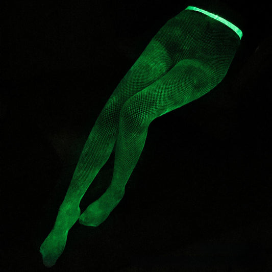 Glow-in-the-Dark Fishnet Bodysuit and Stockings