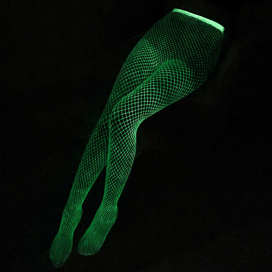 Glow-in-the-Dark Fishnet Bodysuit and Stockings