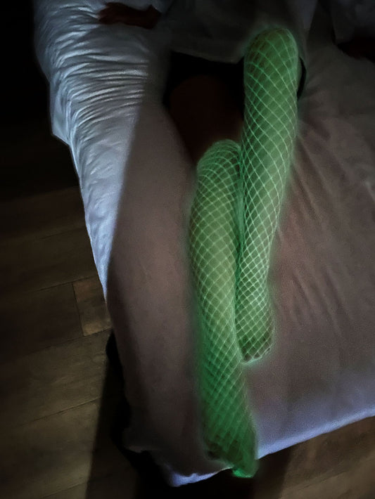 Glow-in-the-Dark Fishnet Bodysuit and Stockings