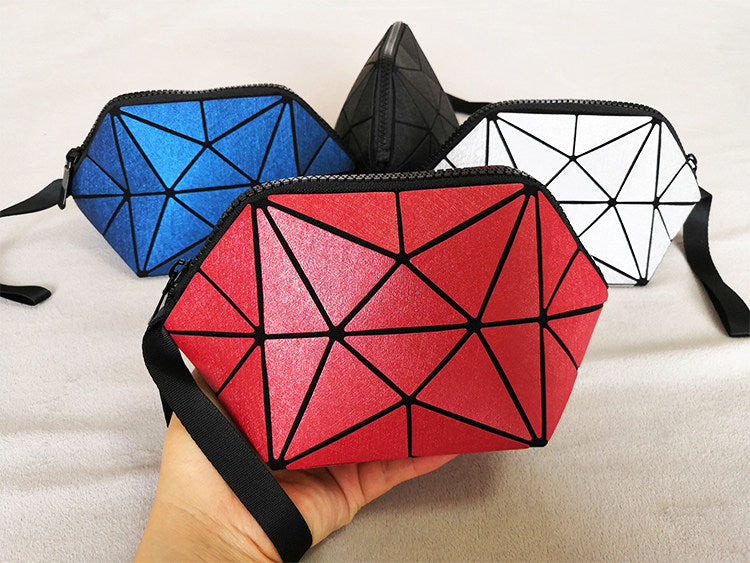 Glow-in-the-dark geometric diamond pattern bag