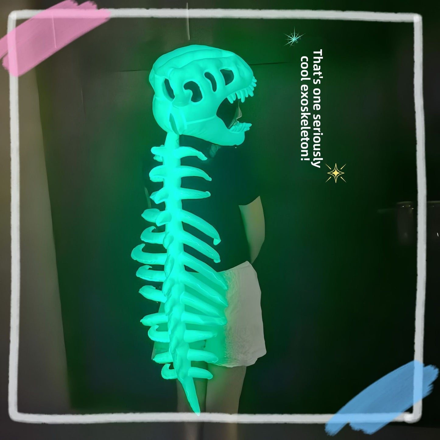 Glowing Dinosaur Skeleton Costume Set