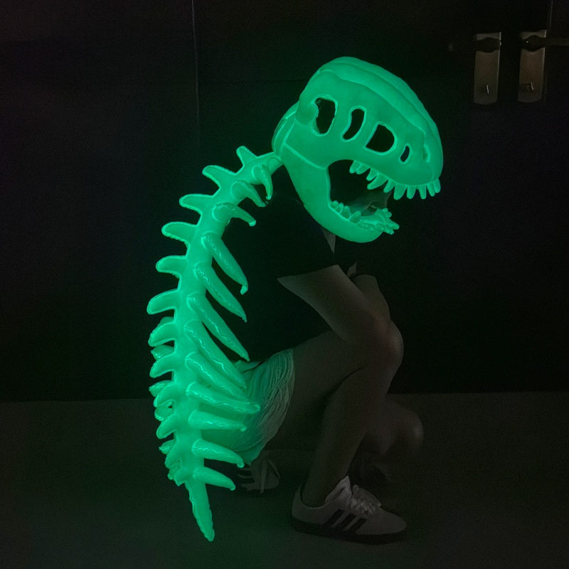 Glowing Dinosaur Skeleton Mask and Hat Set