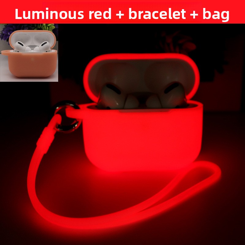 Glowing Silicone Case for AirPods with Lanyard