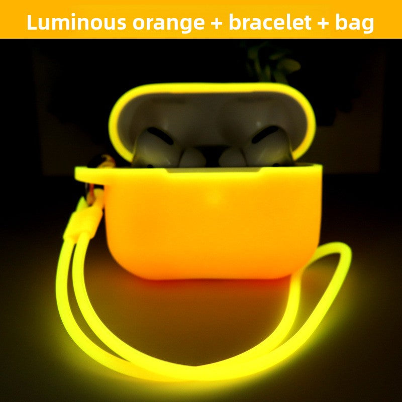 Glowing Silicone Case for AirPods with Lanyard