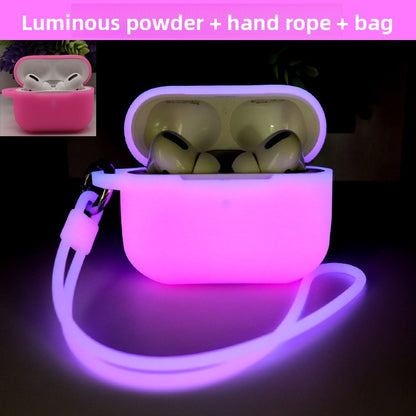 Glowing Silicone Case for AirPods with Lanyard