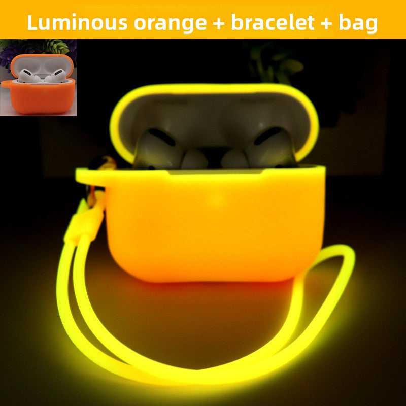 Glowing Silicone Case for AirPods with Lanyard