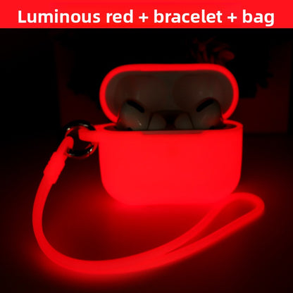 Glowing Silicone Case for AirPods with Lanyard