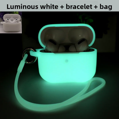Glowing Silicone Case for AirPods with Lanyard