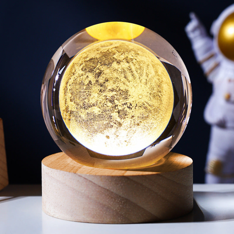 Glowing Wooden Base Crystal Ball