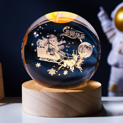 Glowing Wooden Base Crystal Ball