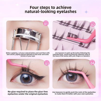 Glue-Free False Eyelashes Natural Look