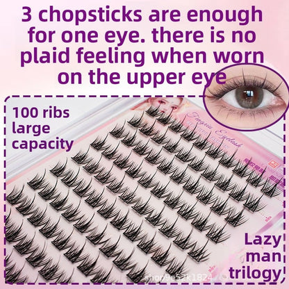 Glue-Free Self-Adhesive False Eyelashes, 10 Rows, Cross/Thick/Natural Styles