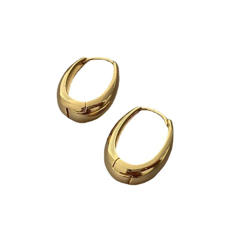 Gold and silver pigment ring earrings