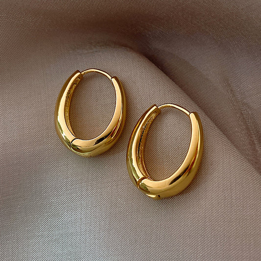 Gold and silver pigment ring earrings
