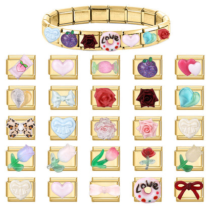 Gold Base Colorful DIY Jewelry Charms for Bracelets Anklets Rings