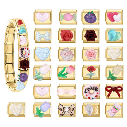 Gold Base Colorful DIY Jewelry Charms for Bracelets Anklets Rings
