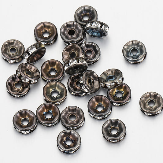 Gold-Colored Rhinestone Spacer Beads