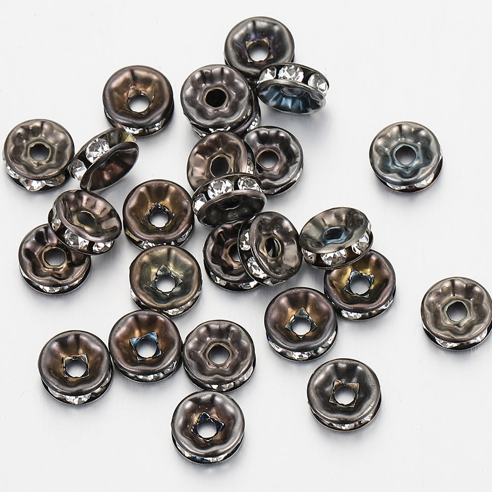 Gold-Colored Rhinestone Spacer Beads