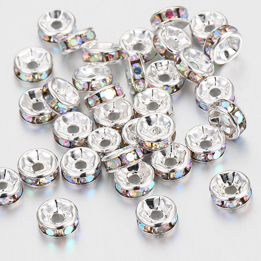 Gold-Colored Rhinestone Spacer Beads