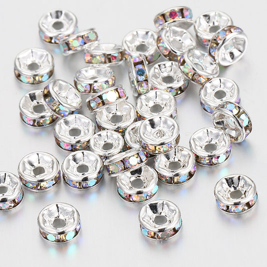 Gold-Colored Rhinestone Spacer Beads