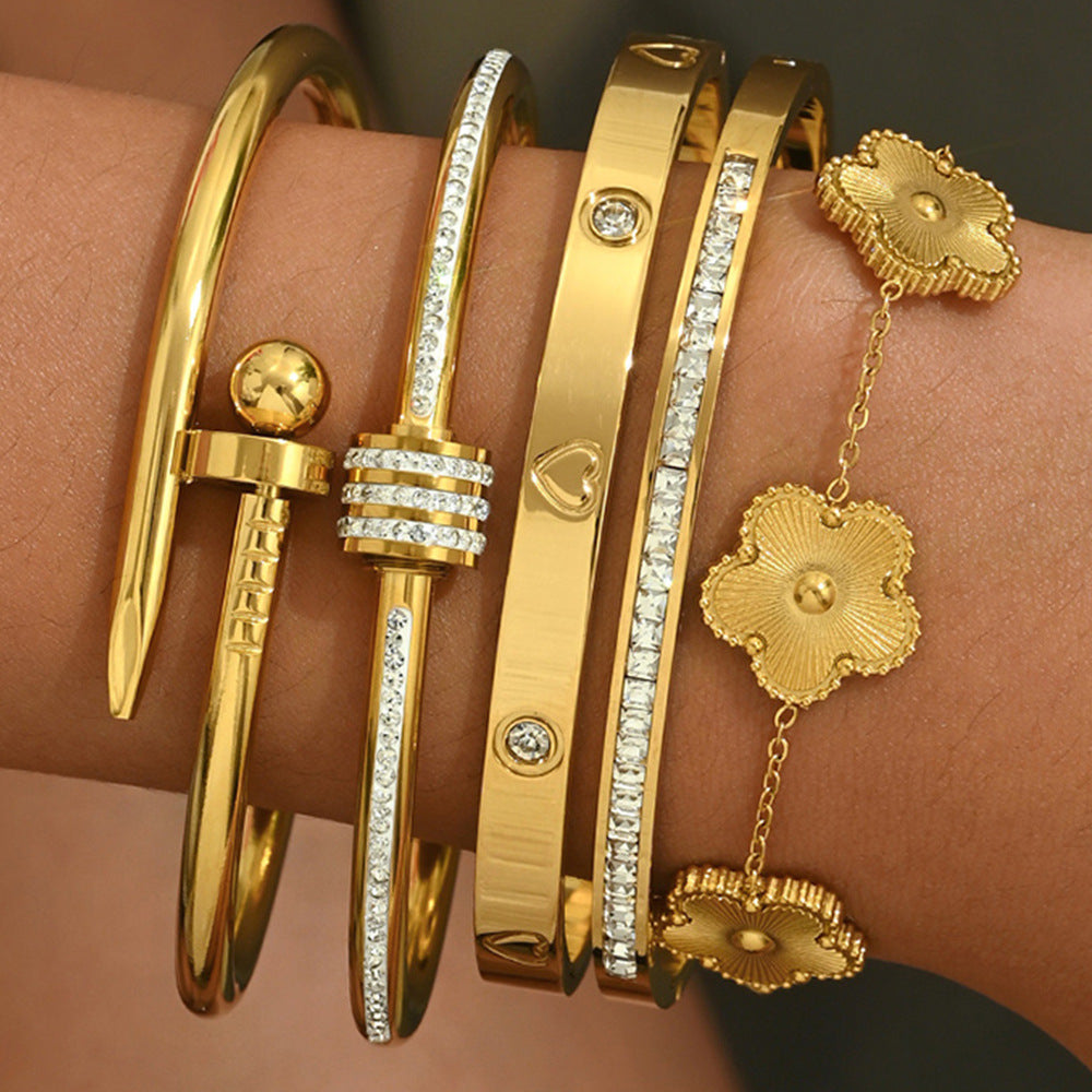 Gold-colored stainless steel bracelet