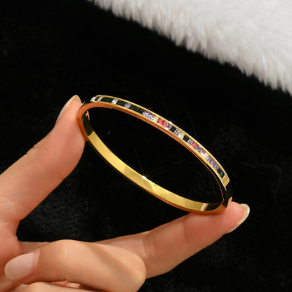 Gold-colored stainless steel bracelet