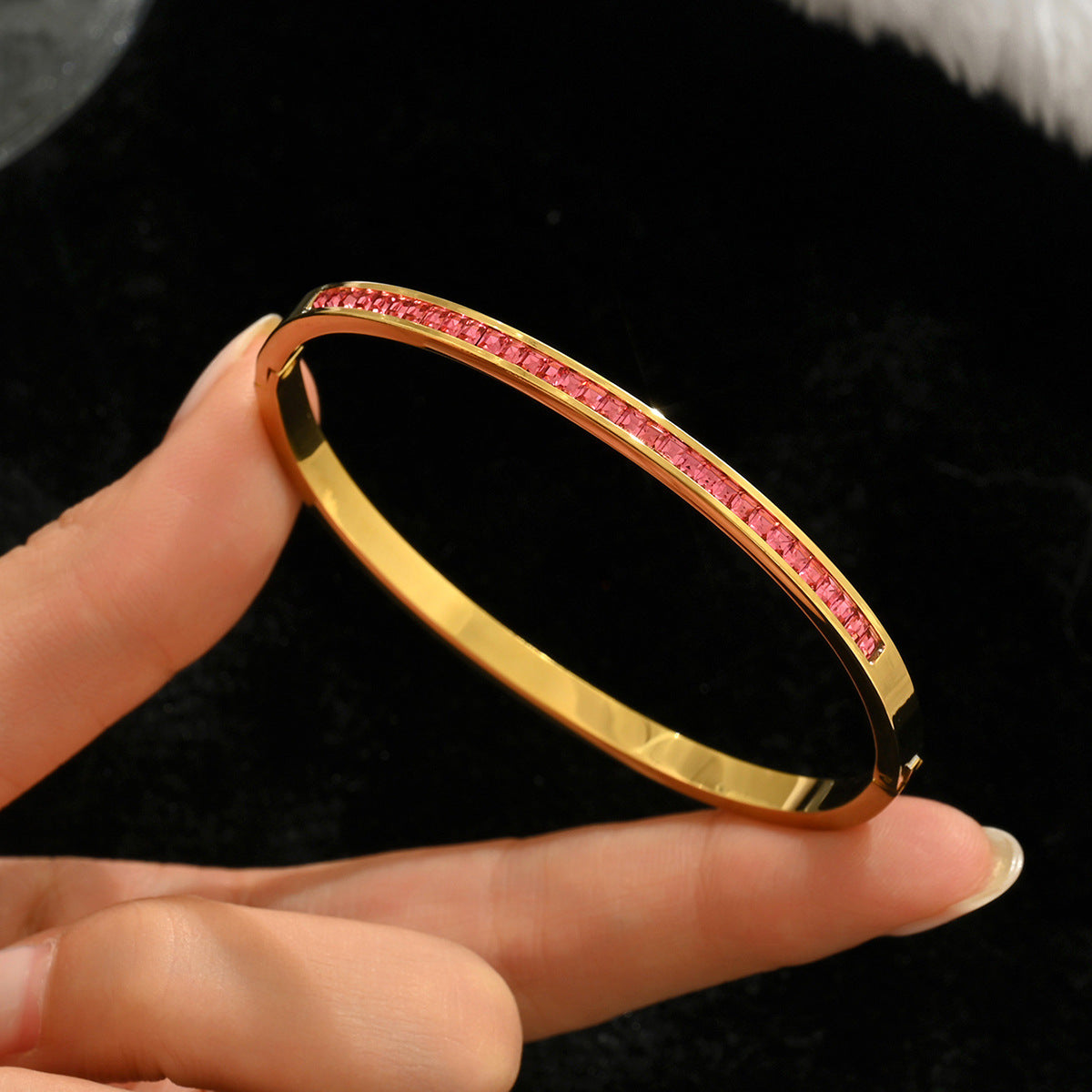 Gold-colored stainless steel bracelet