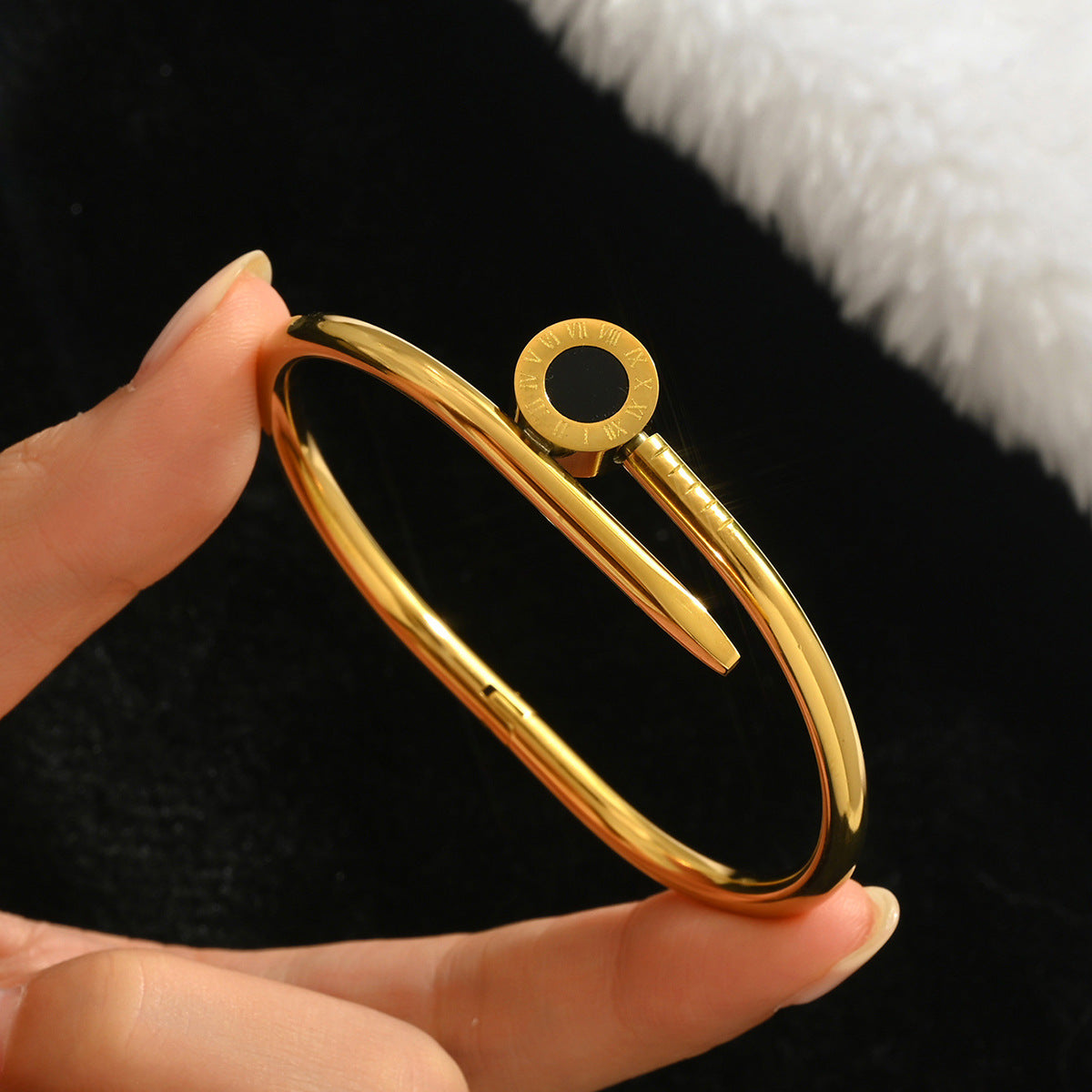 Gold-colored stainless steel bracelet