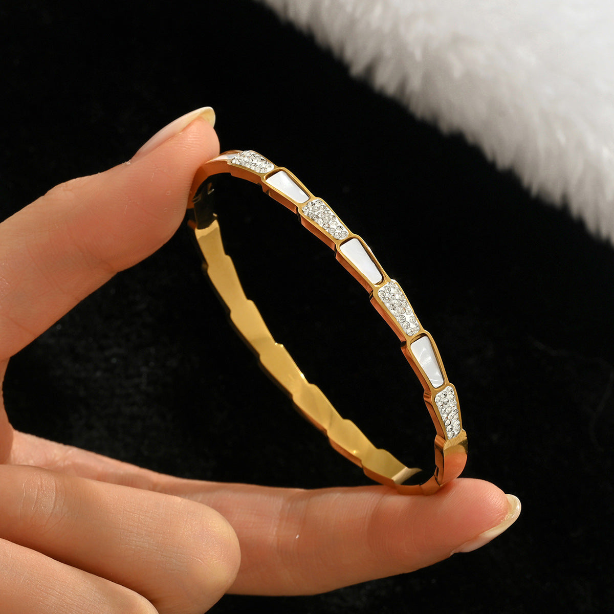 Gold-colored stainless steel bracelet