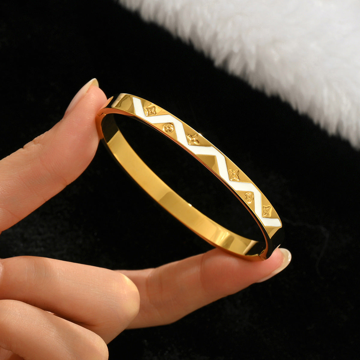 Gold-colored stainless steel bracelet