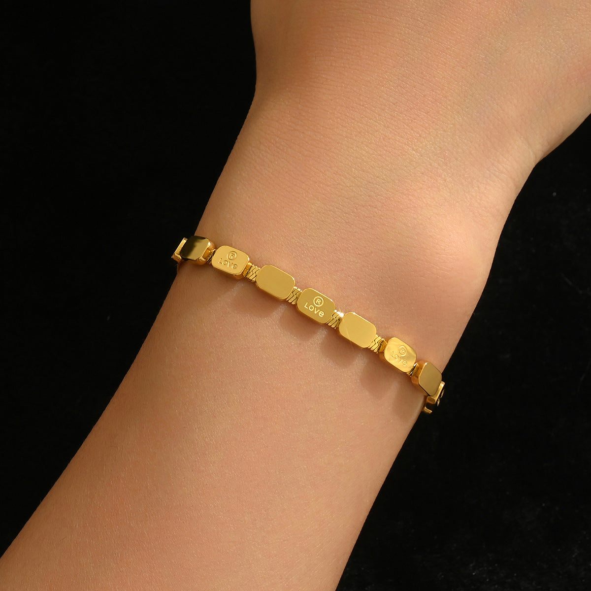 Gold-colored stainless steel bracelet