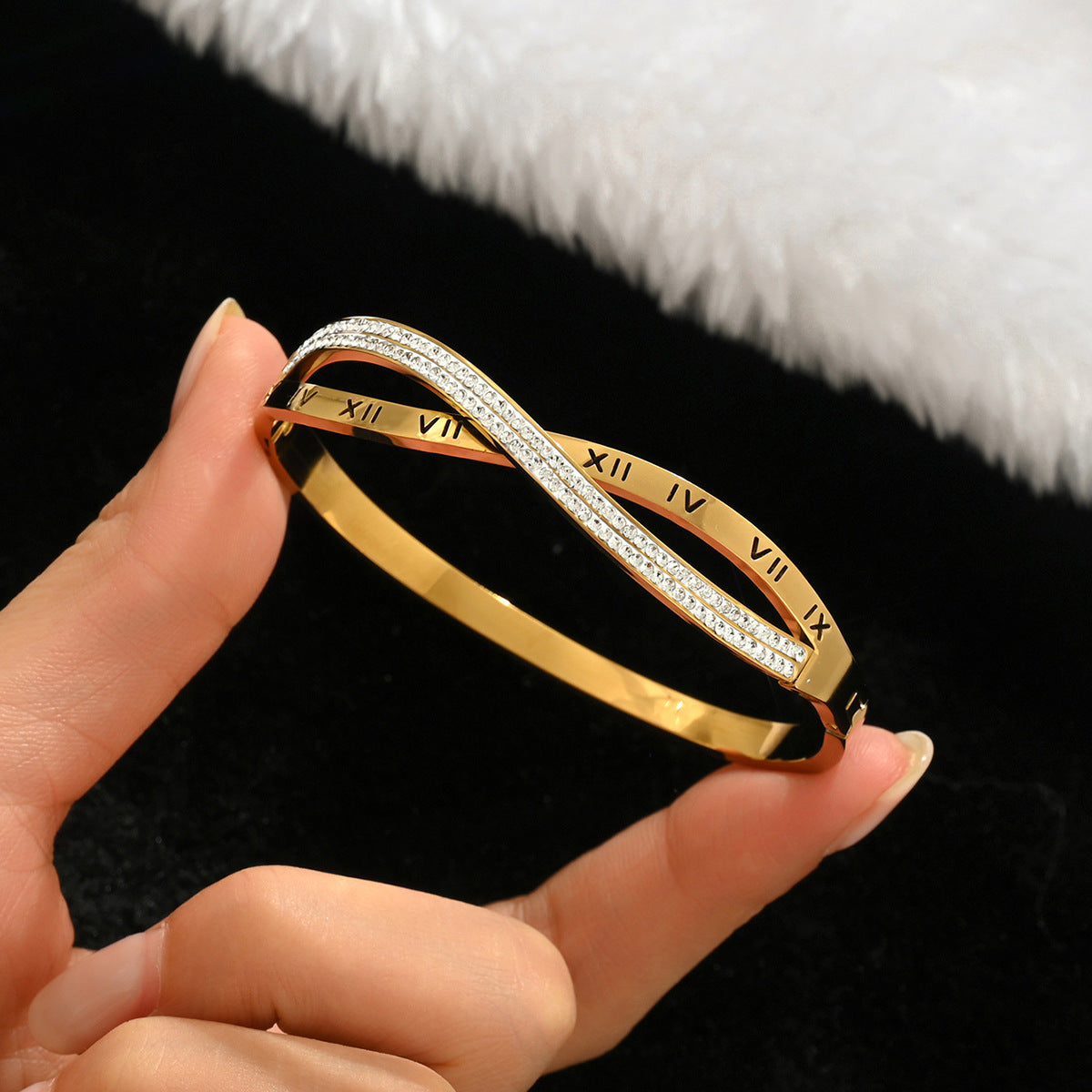 Gold-colored stainless steel bracelet