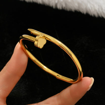 Gold-colored stainless steel bracelet