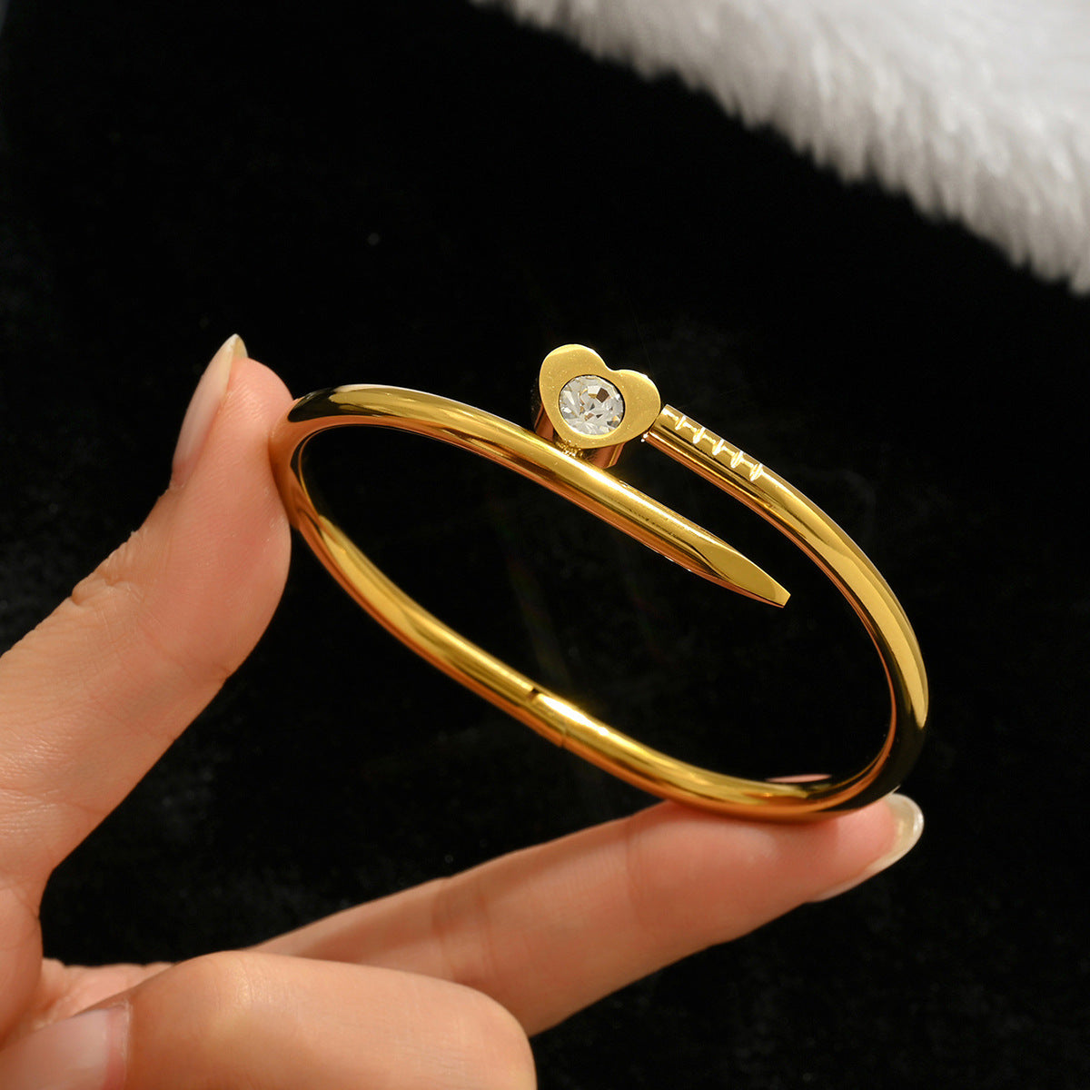 Gold-colored stainless steel bracelet