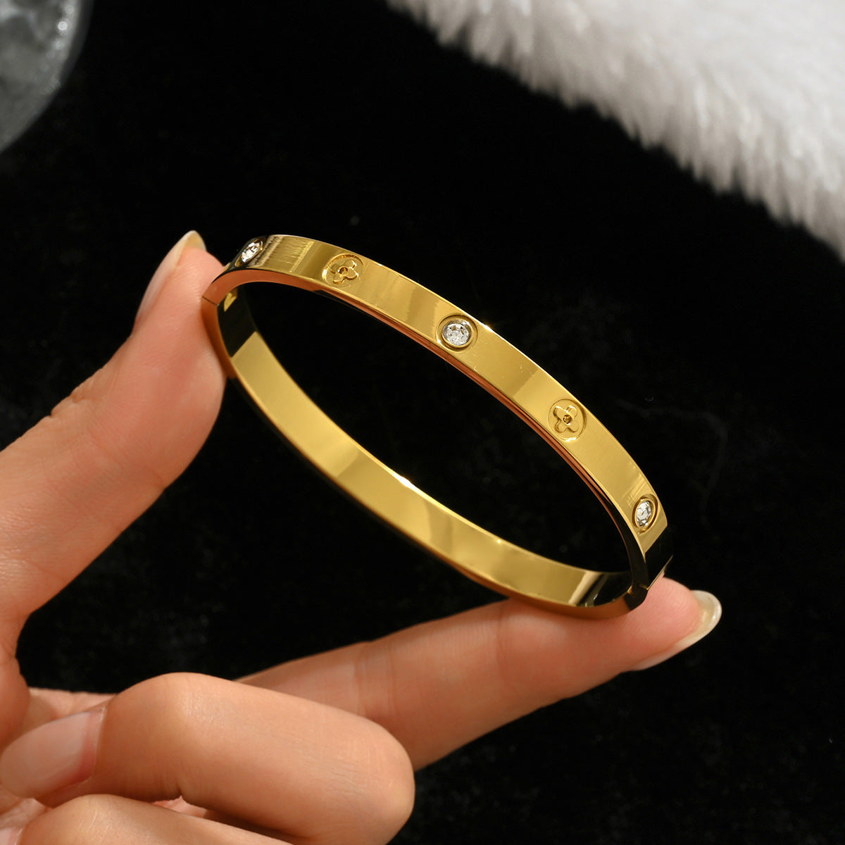 Gold-colored stainless steel bracelet