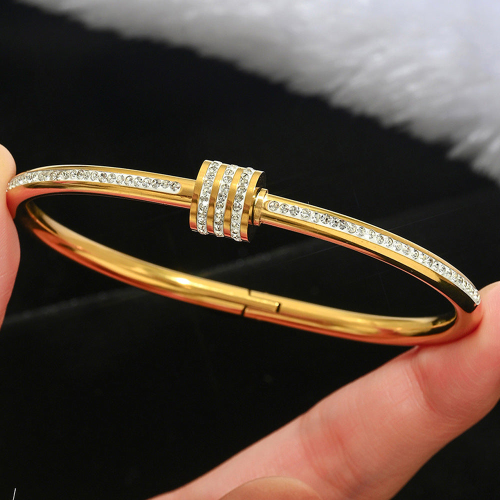 Gold-colored stainless steel bracelet